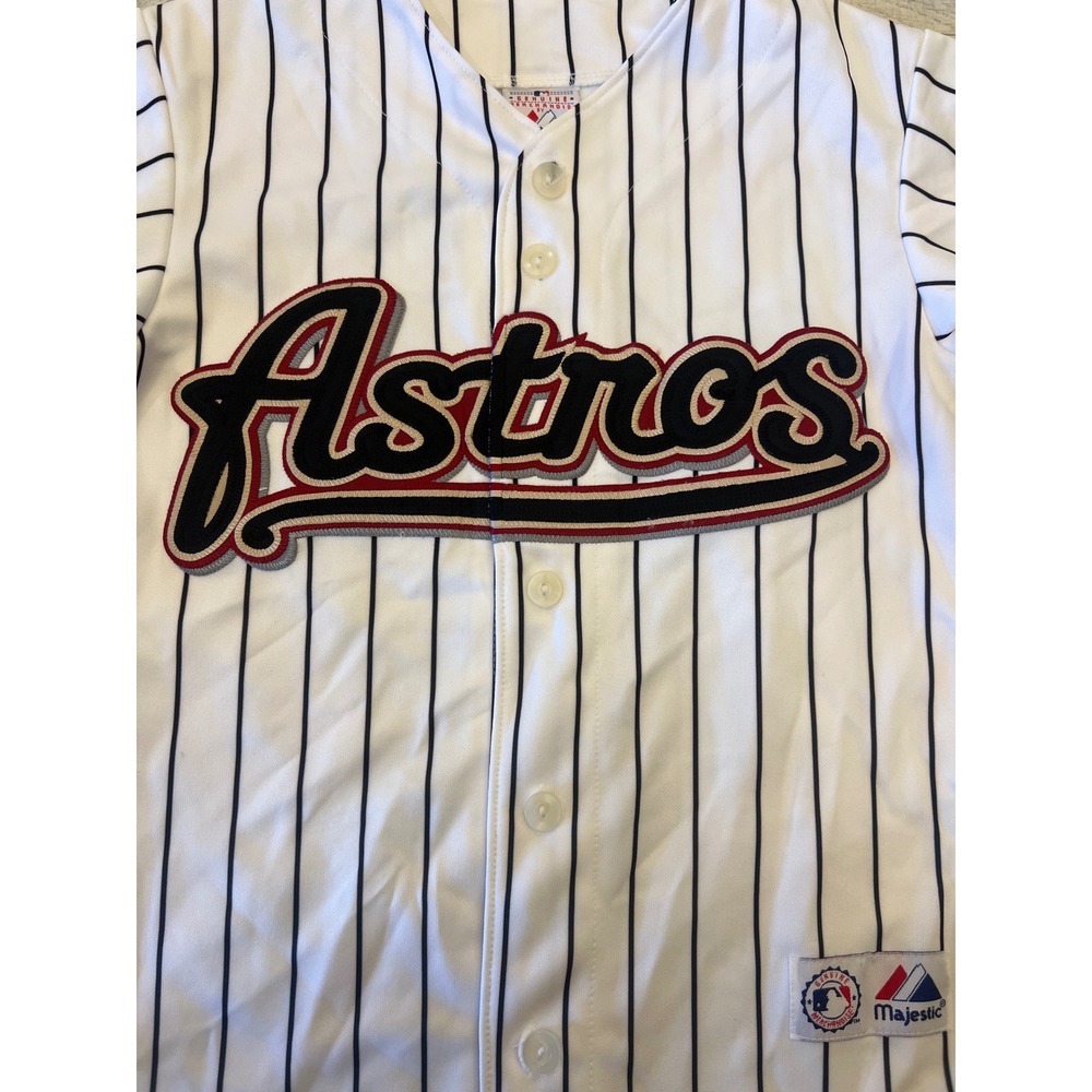 Vintage Majestic Houston Astros #45 Lee Baseball‎ Jersey Pinstripe White Kids